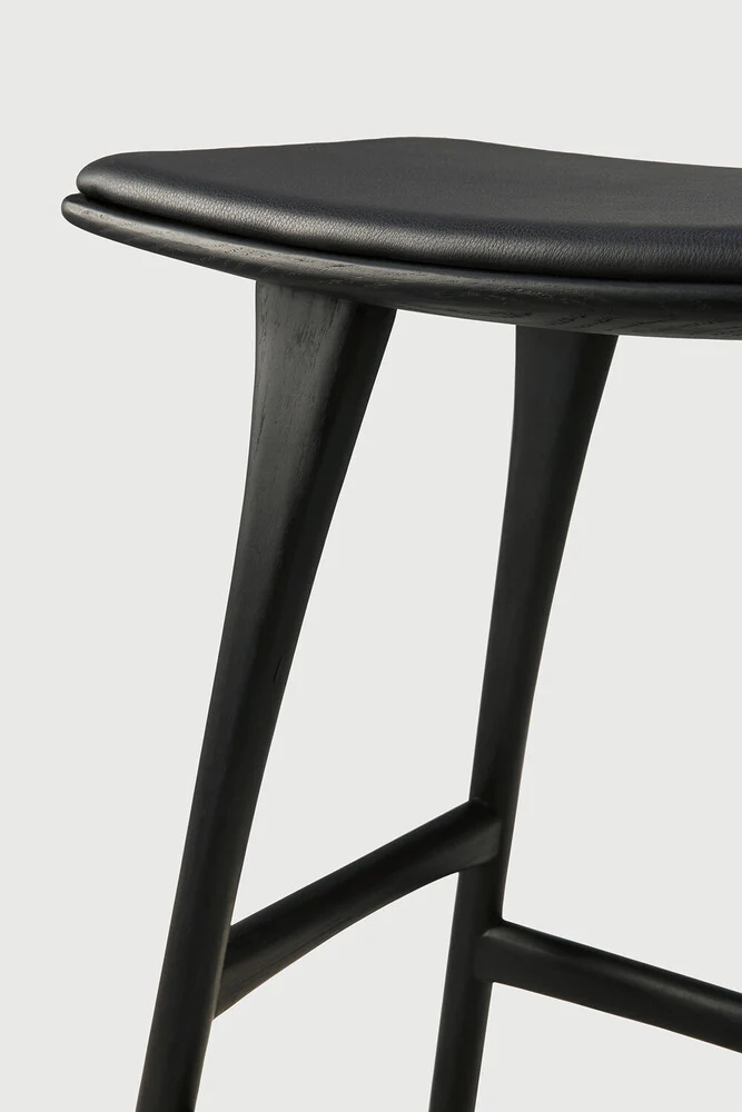 Osso Counter Stool - Black Leather
