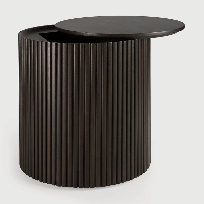 Mahogany Dark Brown Round Side Table