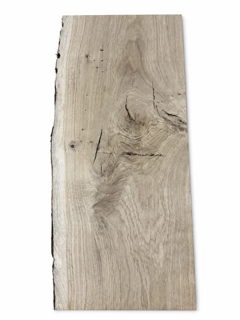 Tablette en chêne massif 81 × 35–38 cm, ép. 3,5 cm — Pièce unique 001