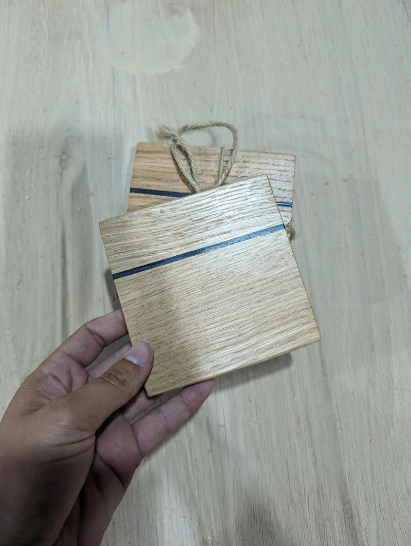 Dessous de verre en bois recyclé - Lot de 4