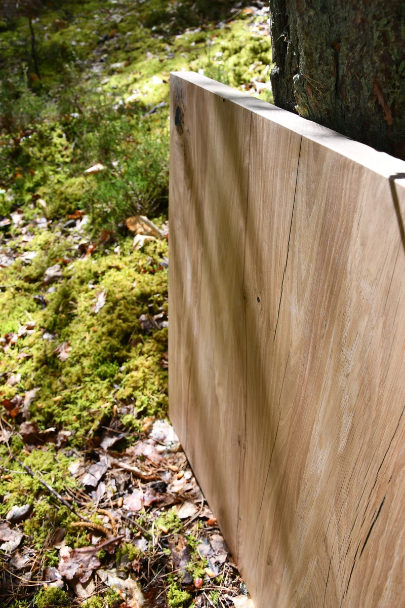 Plateau de Table en Chêne Massif Recyclé Premium - 70cm x 70cm