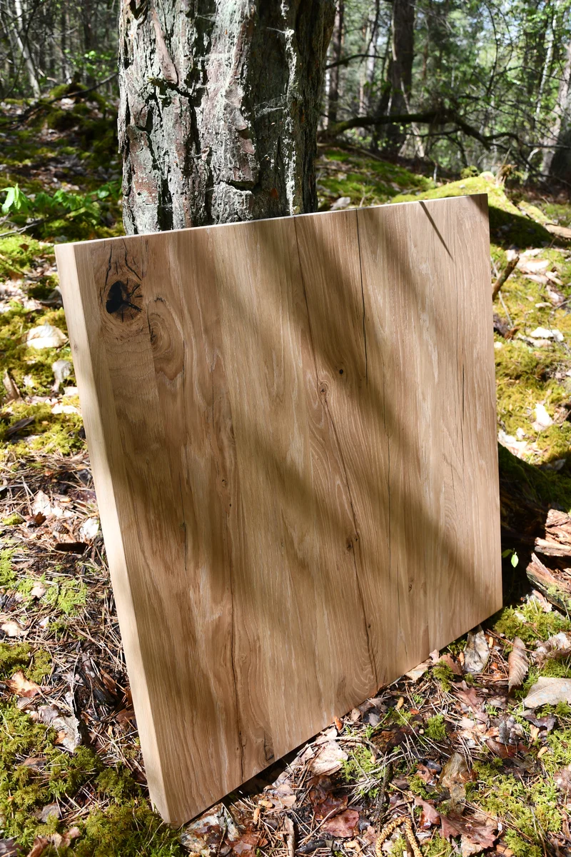 Plateau de Table en Chêne Massif Recyclé Premium - 70cm x 70cm