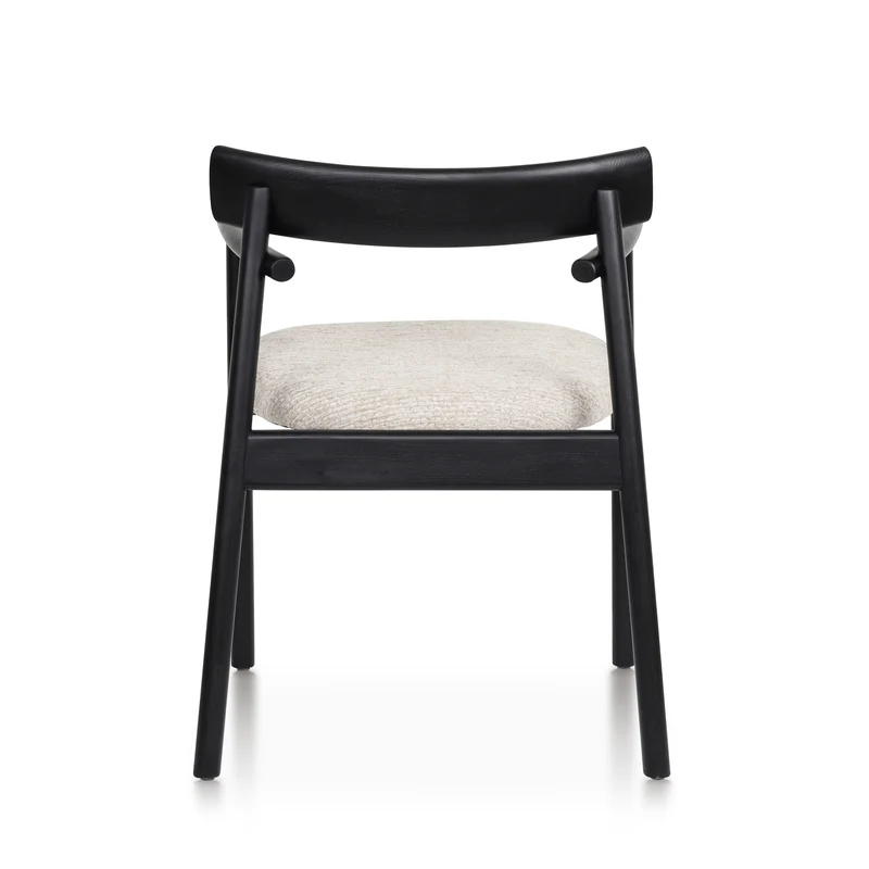 Chaise GAIA noir et tissu crème