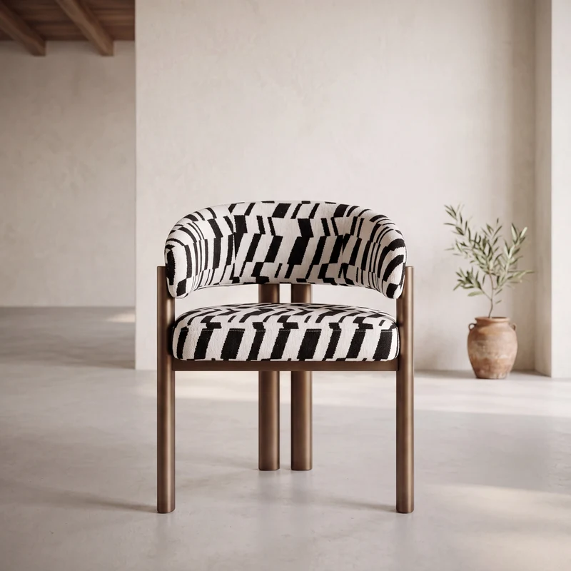 Chaise Ninon imprimé noir