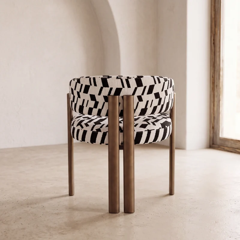 Chaise Ninon imprimé noir