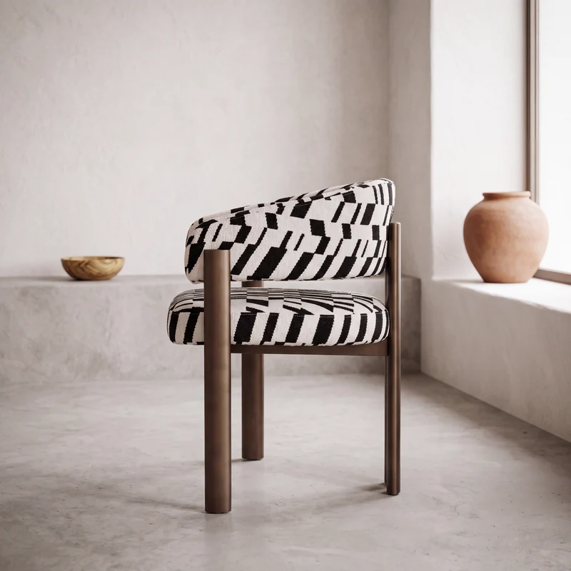 Chaise Ninon imprimé noir