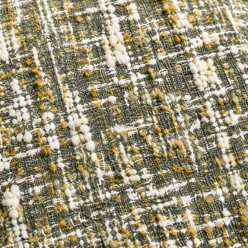 Coussin OLENA Vert sauge, écru et ocre texturé 40 × 40