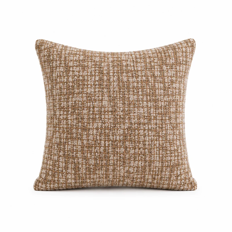 Coussin MAELIA Brun et écru texturé 40 × 40
