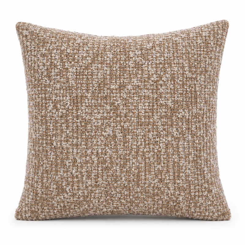 Coussin MAELIA Brun et écru texturé 50 × 50