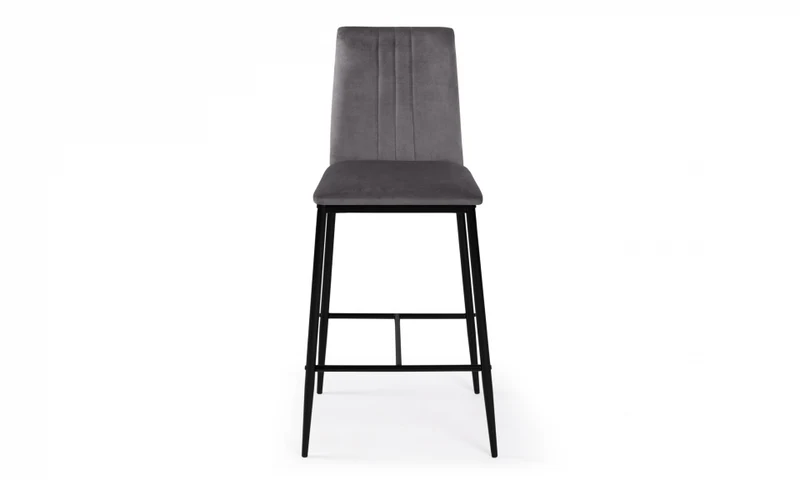 Tabourets de bar glam Jade en velours gris foncé - lot de 2