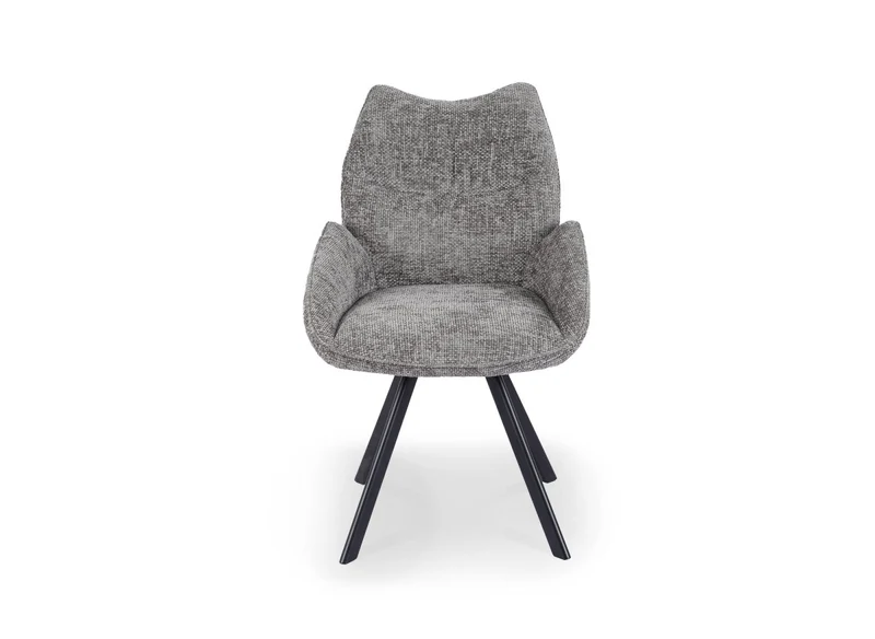 Chaise pivotante avec accoudoirs en tissu gris TALIA