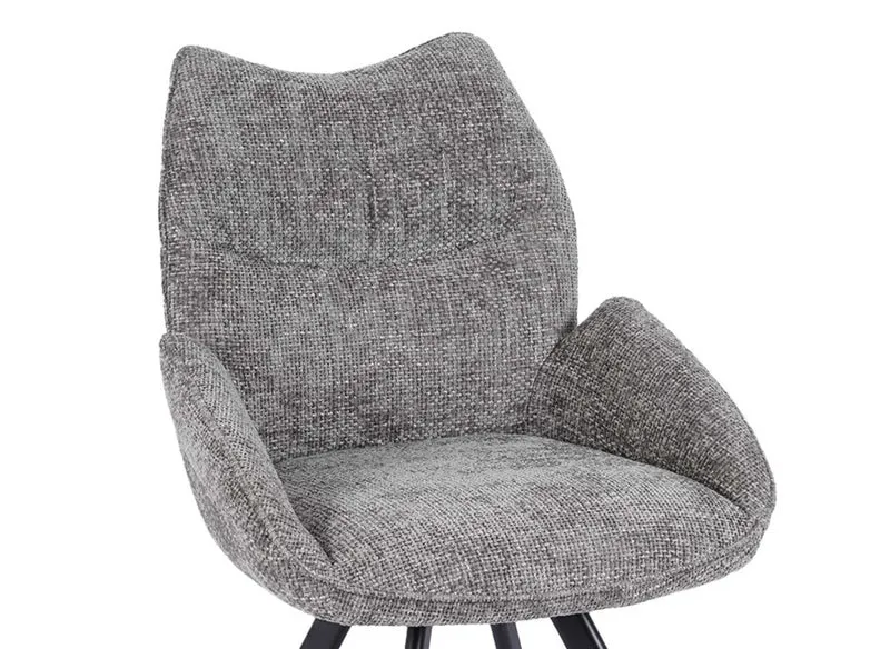 Chaise pivotante avec accoudoirs en tissu gris TALIA