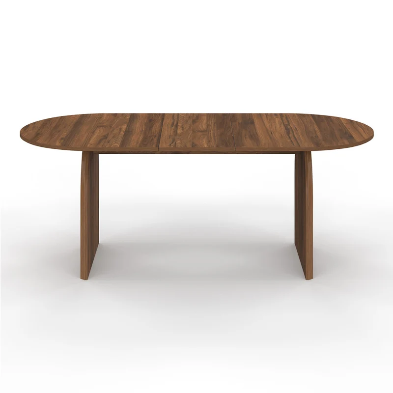 Table repas Japandi plateau extensible 160-200cm effet bois noyer