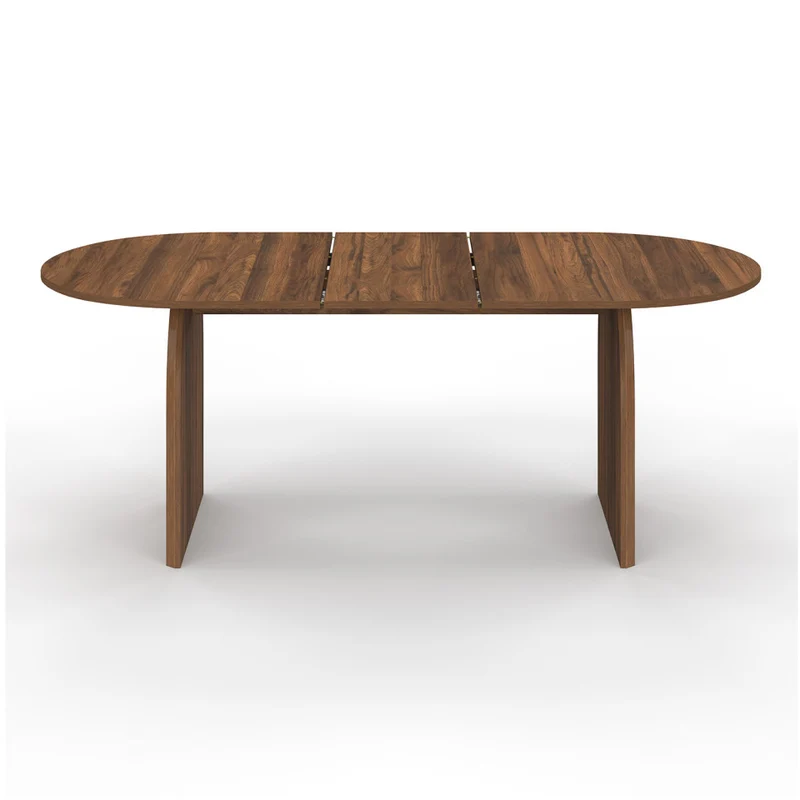 Table repas Japandi plateau extensible 160-200cm effet bois noyer
