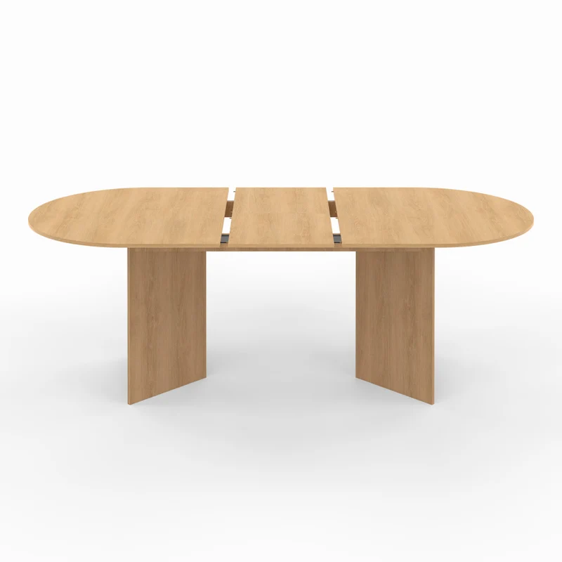 Table repas Gabin plateau extensible 160-200cm effet hêtre et pieds design