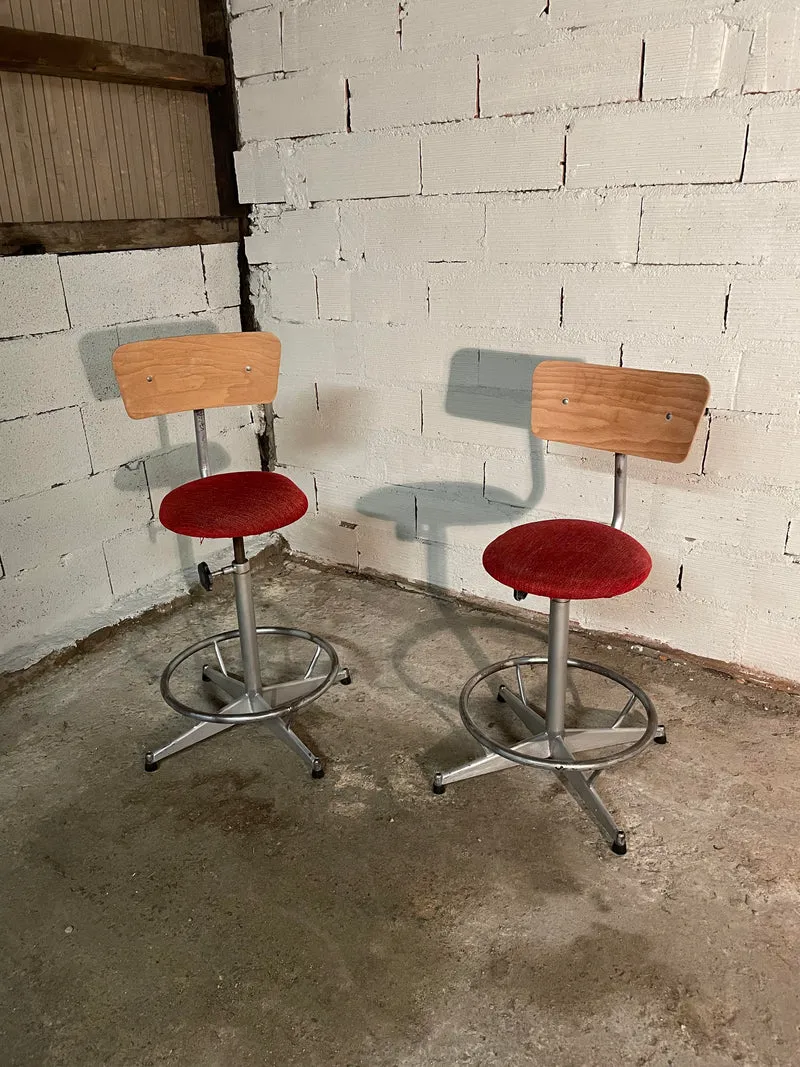 Paire de tabourets vintage