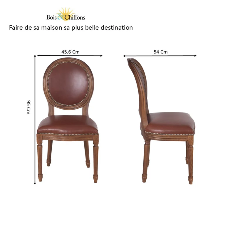 Chaise Cuir Brun - Marlow