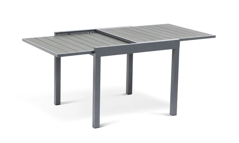 Table de jardin extensible en polywood 135-270cm gris anthracite