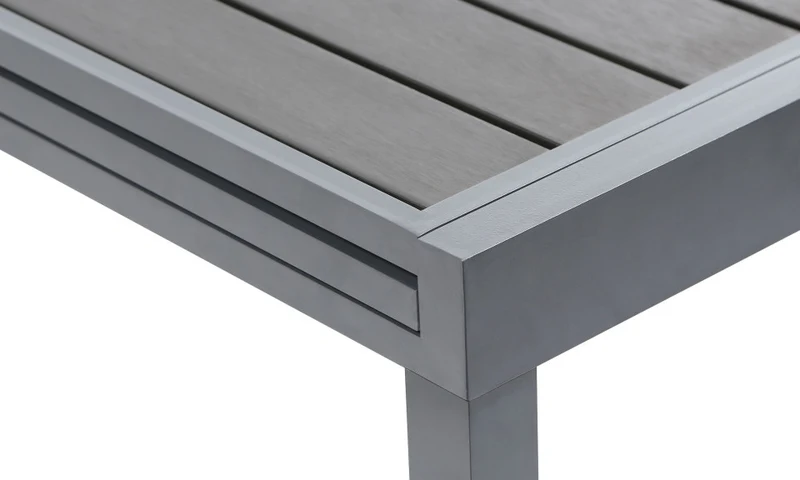 Table de jardin extensible en polywood 135-270cm gris anthracite