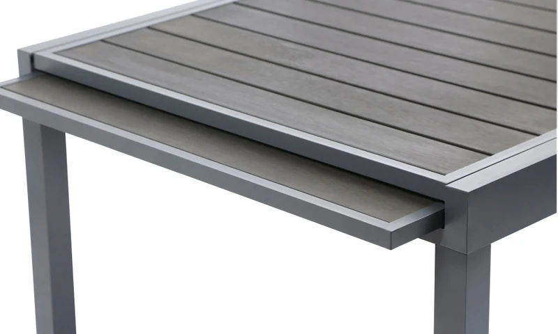Table de jardin extensible en polywood 135-270cm gris anthracite