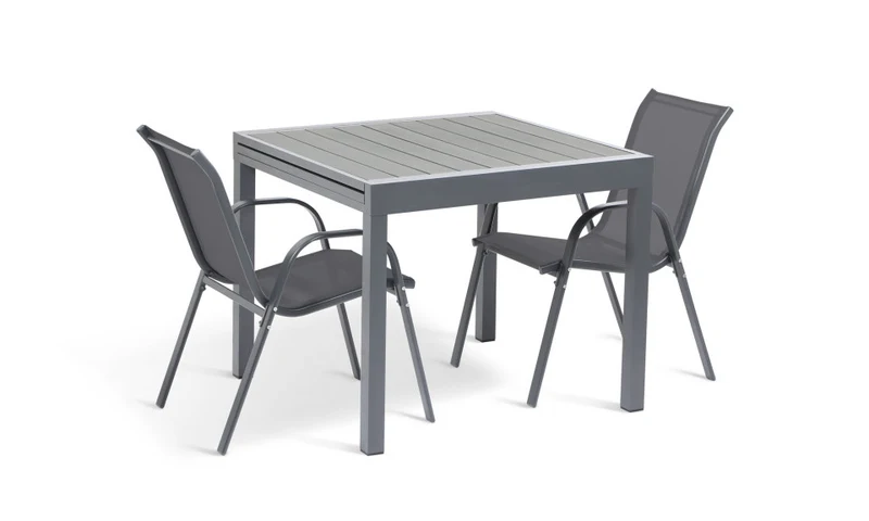 Table de jardin extensible en polywood 135-270cm gris anthracite