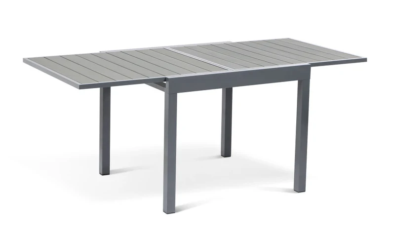 Table de jardin extensible en polywood 90-180cm gris anthracite