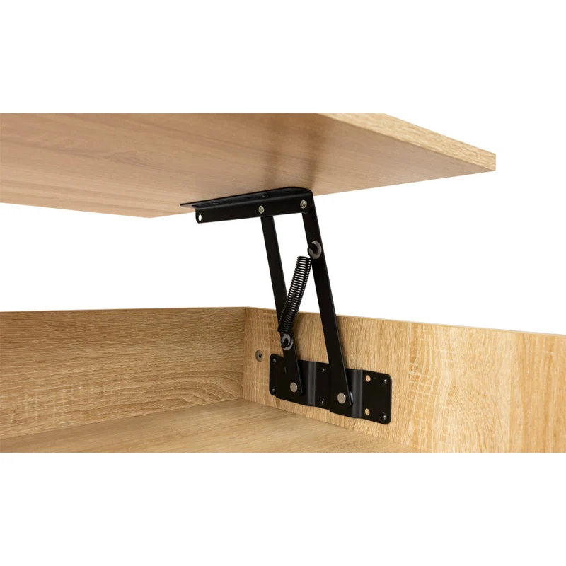 Table basse Tania avec plateau relevable bois et pieds blanc L110cm