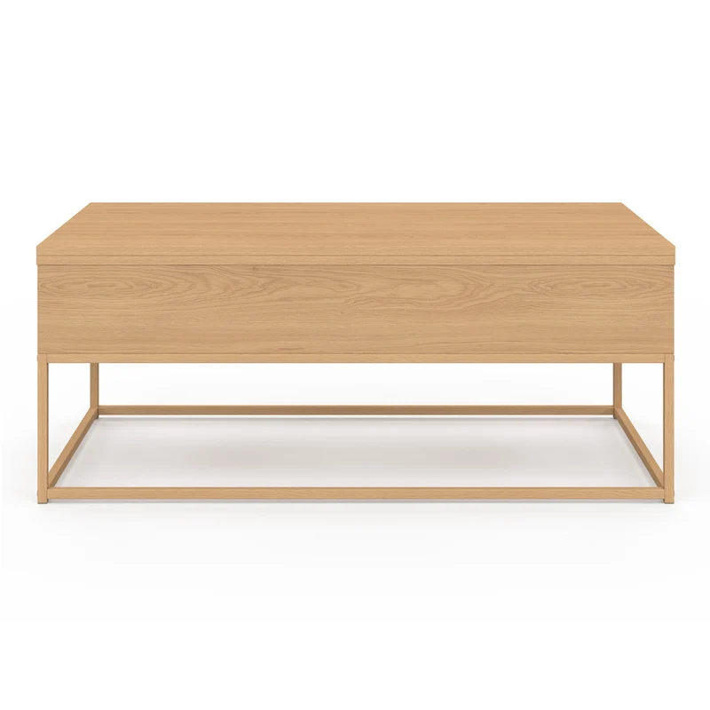 Table basse Memphis relevable et dépliante pieds effet bois