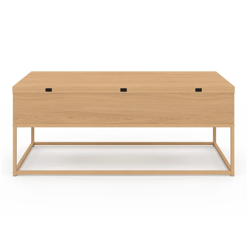 Table basse Memphis relevable et dépliante pieds effet bois