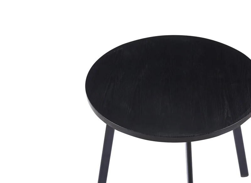 Ensemble table à manger en bois noir avec 4 tabourets gris IRINA