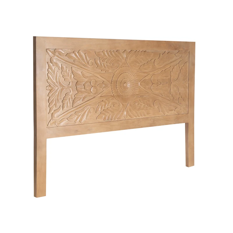 Tete de lit sculptée en bois massif manguier - Avrona