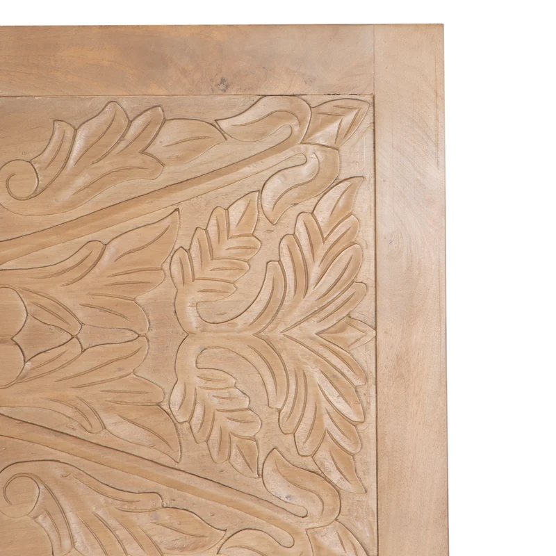 Tete de lit sculptée en bois massif manguier - Avrona