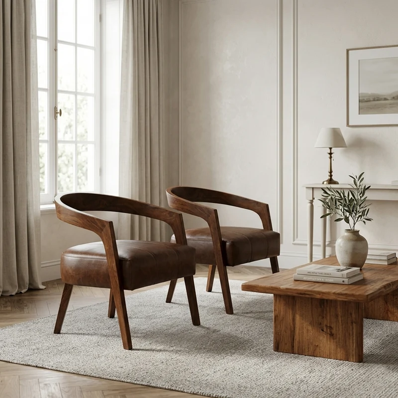 Fauteuil en cuir maroon - Matador II