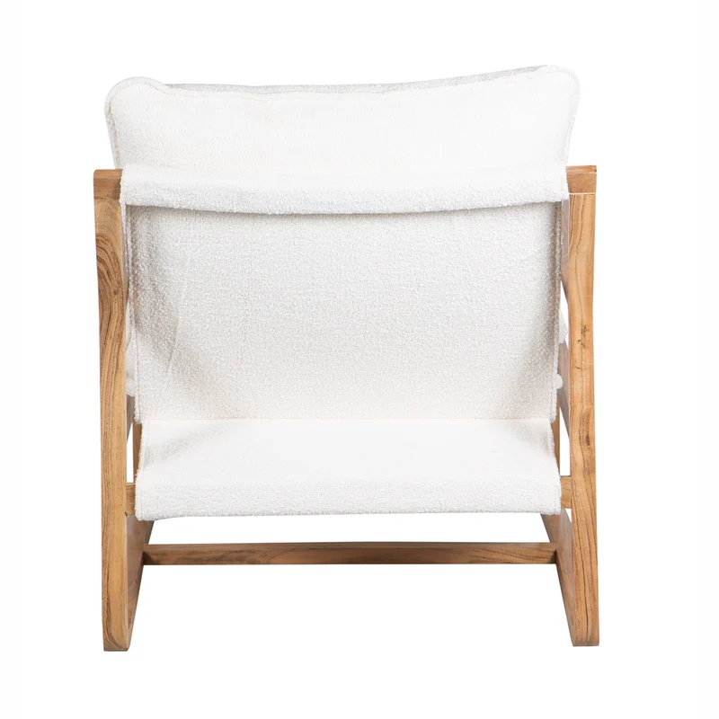 Fauteuil tissu bouclette blanc | Lucca