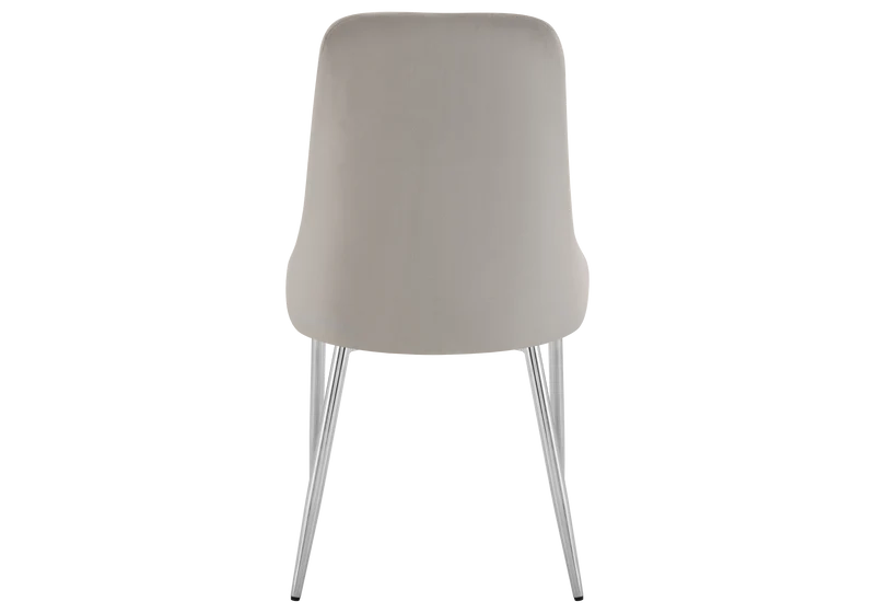 Chaise de table velours taupe pieds argentés - Sena x4