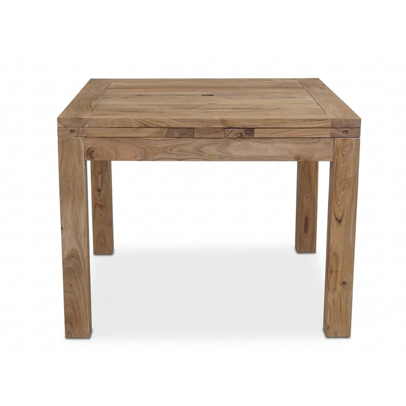 Grande table à manger carréé allonge 130 bois massif en Acacia naturelle – Gordon
