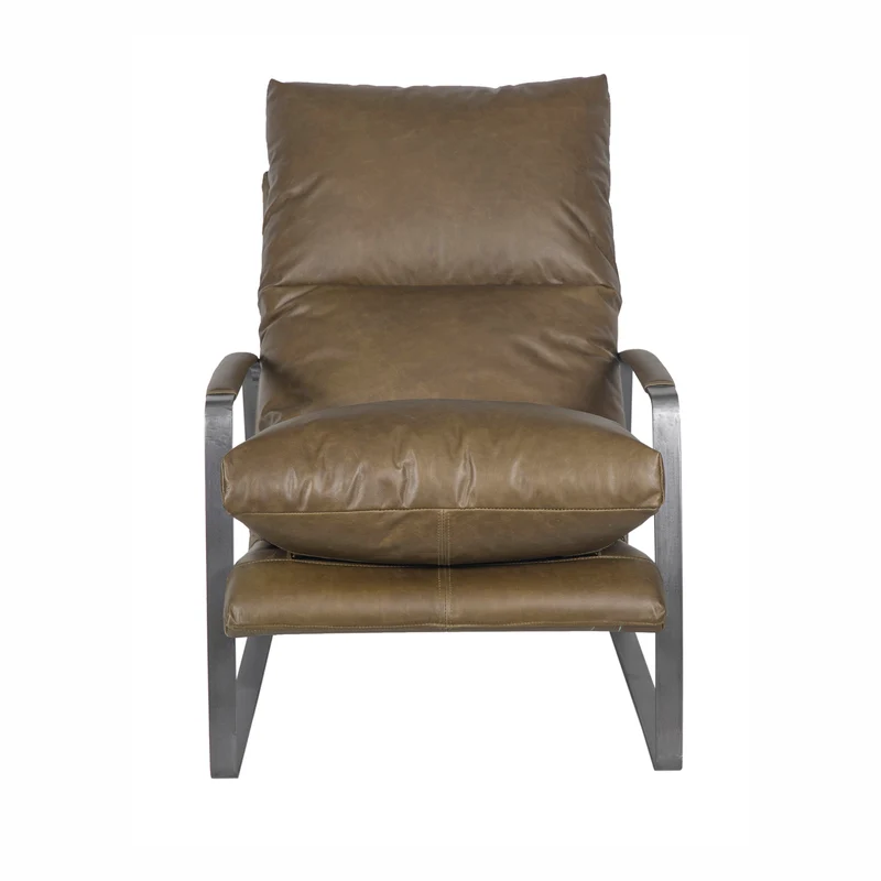 Fauteuil cuir olive vert – Damo