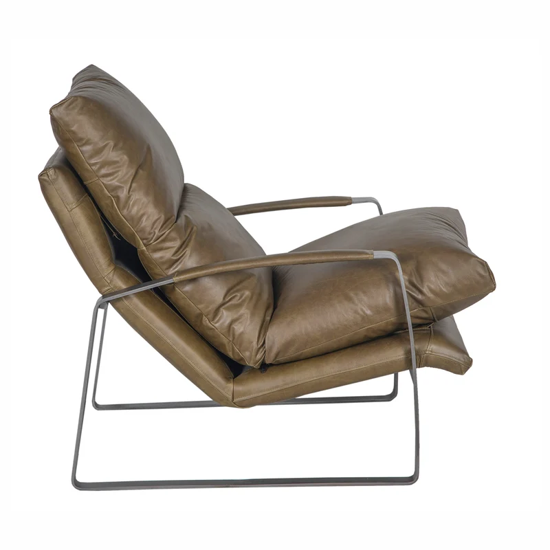 Fauteuil cuir olive vert – Damo