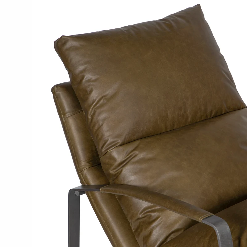 Fauteuil cuir olive vert – Damo