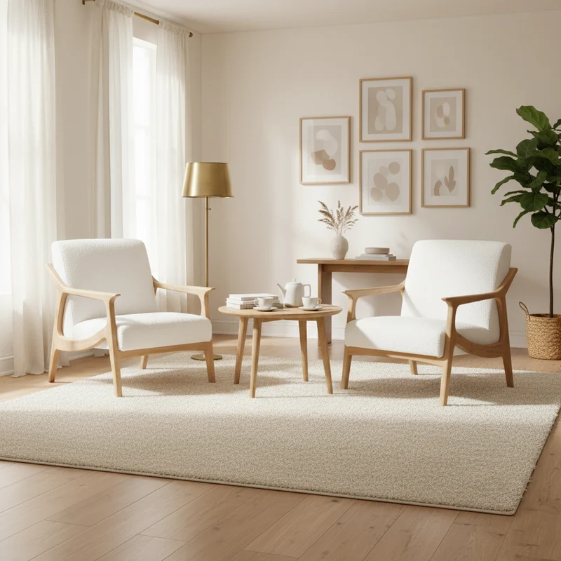 Fauteuil tissu bouclette blanc | Jade