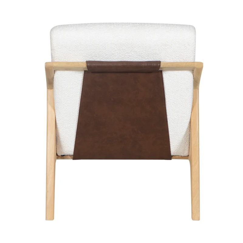 Fauteuil tissu bouclette blanc | Jade