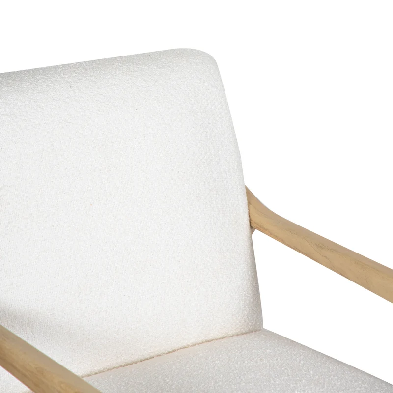 Fauteuil tissu bouclette blanc | Jade