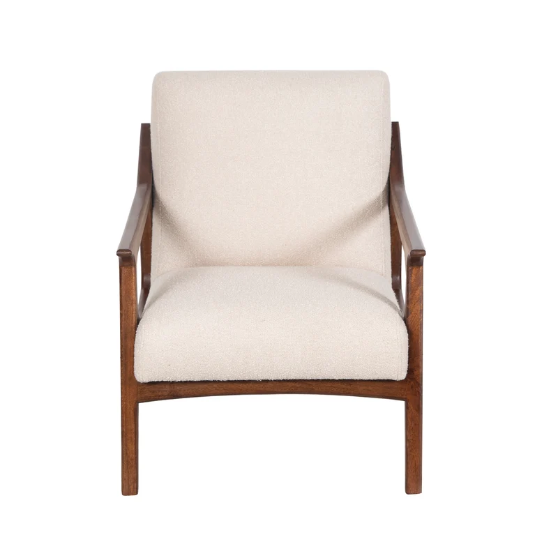 Fauteuil tissu bouclette gris | Jade