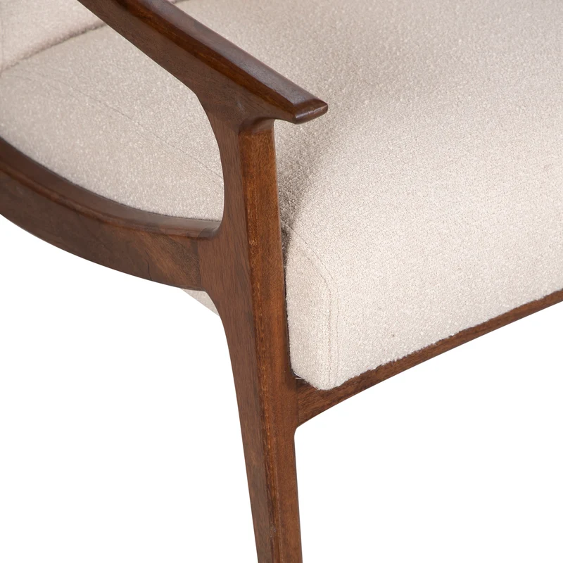 Fauteuil tissu bouclette gris | Jade
