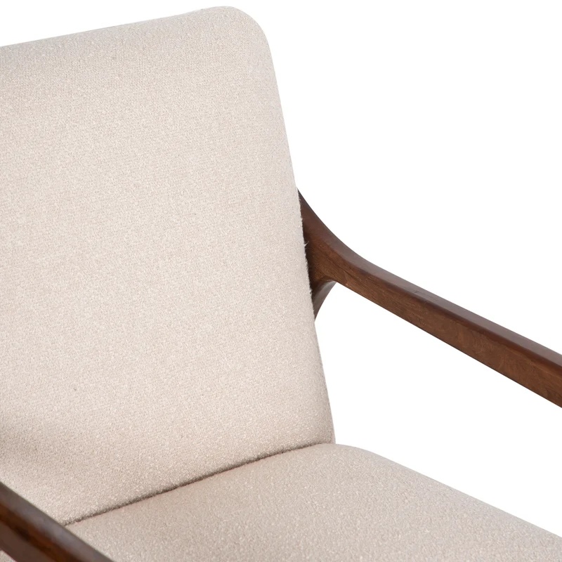Fauteuil tissu bouclette gris | Jade