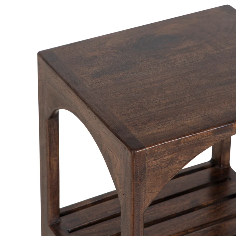 Tabouret avec etagere a lattes | Acacia Hiputa