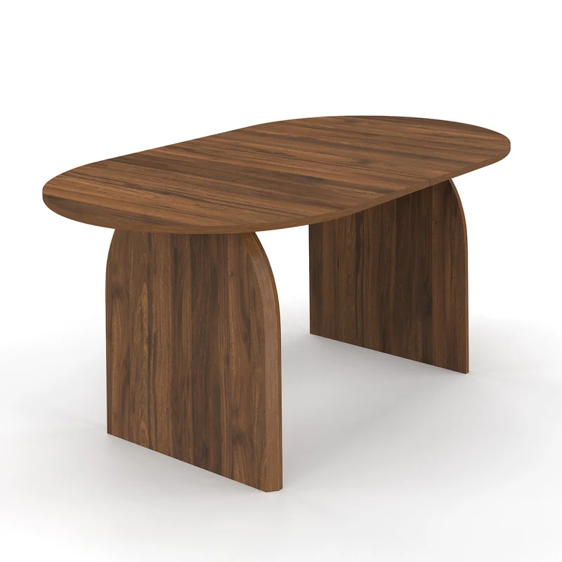 Table à manger Japandi effet bois noyer 160cm