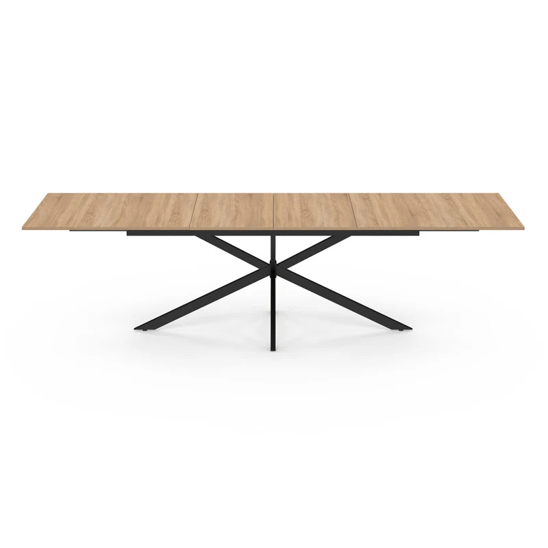 Table à manger extensible Spider 200-300cm bois et noir