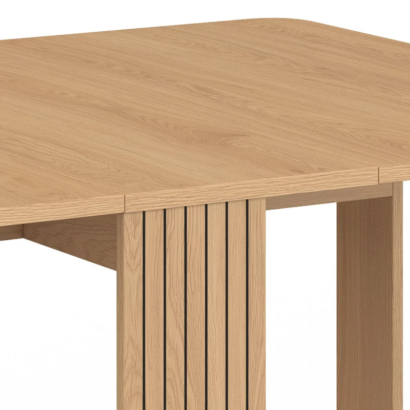 Table à manger dépliable Faustine bois et lattes 103cm