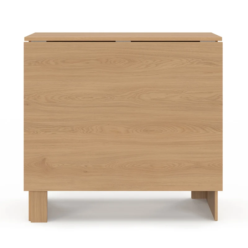 Table à manger dépliable Faustine avec rangement intégré bois et lattes 150cm